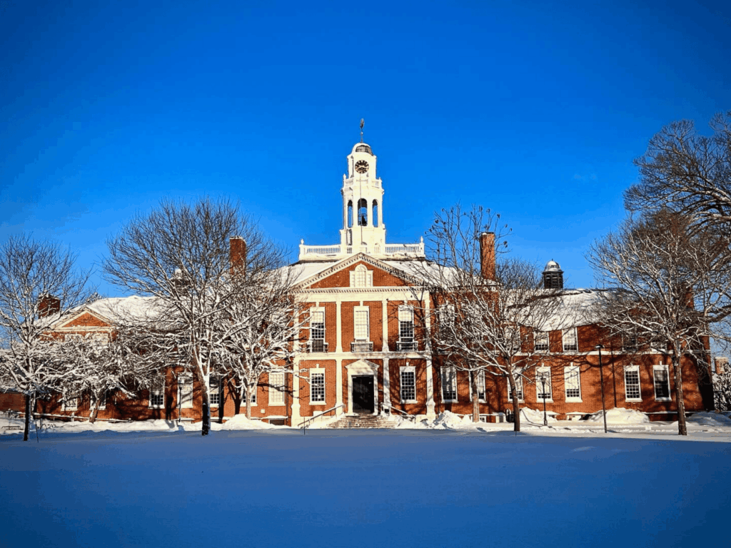 The snow exeter inn with its vibrant red bricks